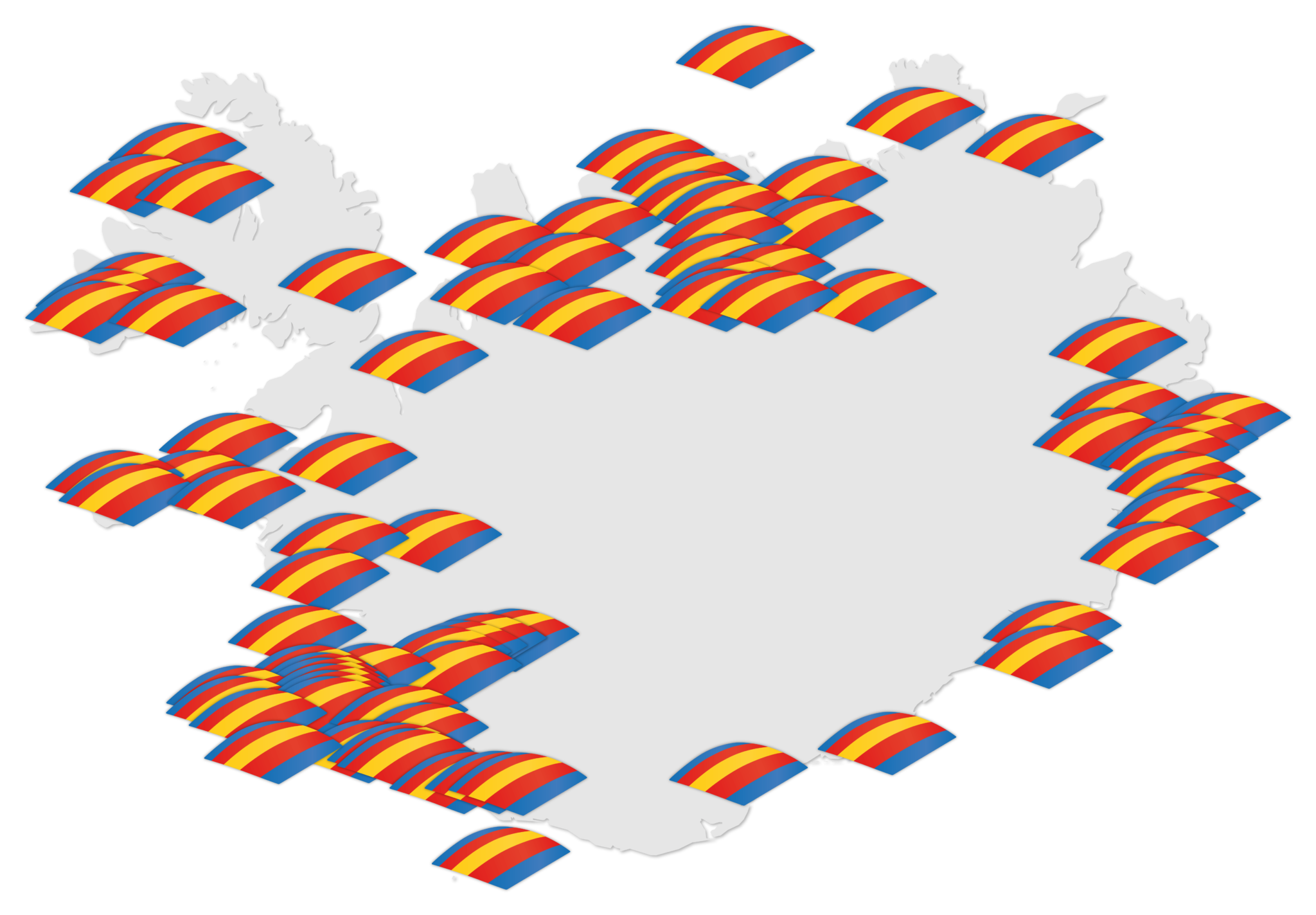 Kort af Ærslabelgjum. Ærslabelgir kort